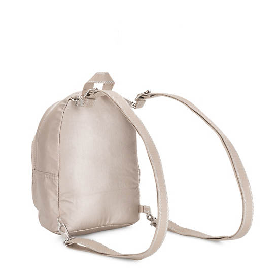 Kipling Delia Compact Metallic Convertible Hátizsák Bézs | HU 1558MQ